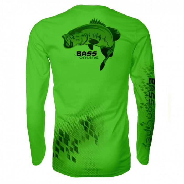 Bass Green Combo Pack - Neck Gaiter & Long Sleeve Fishing Shirts - Image 2