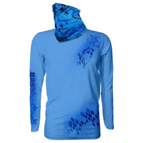 Bass Blue Combo Pack - Neck Gaiter & Long Sleeve Fishing Shirt