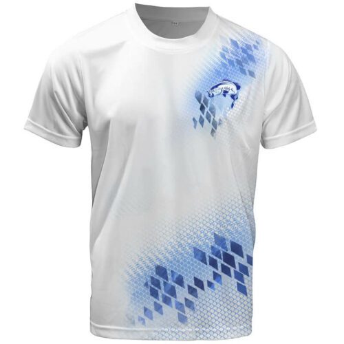 White Blue Water Performance Short Sleeve Shirt