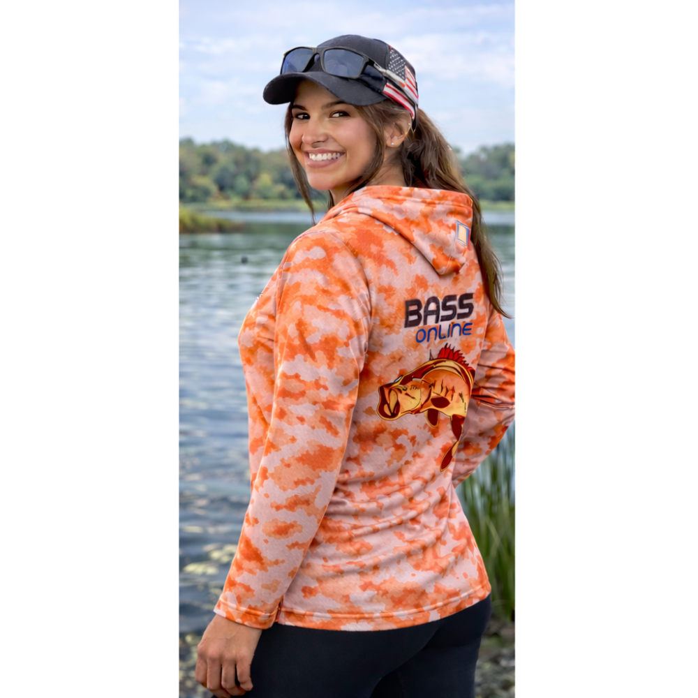 Bass Online Sun Shirt Hoodie Orange Female